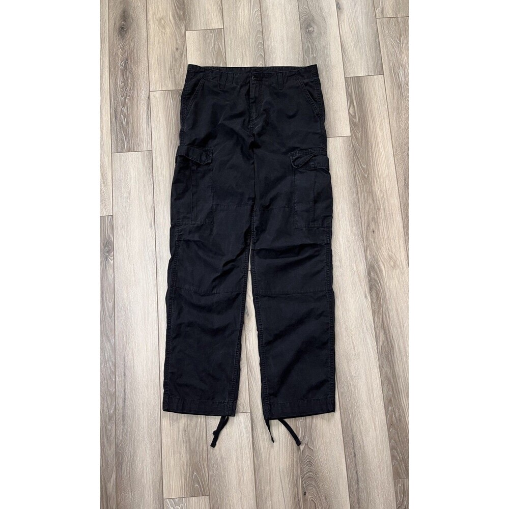 Carhartt WIP Regular Cargo Pants 33” x 34” Black Ripstop Utility Leg Drawstring